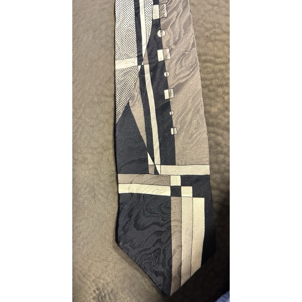 SEXY Retro Gianfranco Ruffini 100% Silk Art Deco Abstract Men's Tie PreOwned